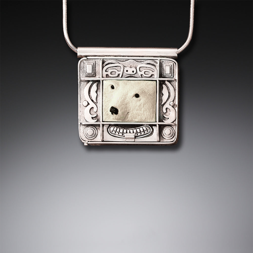 Polar Bear On the Big Arctic Screen Necklace