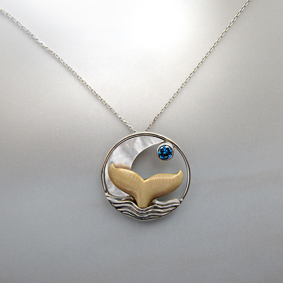 Blue Moon Whale Tail Necklace