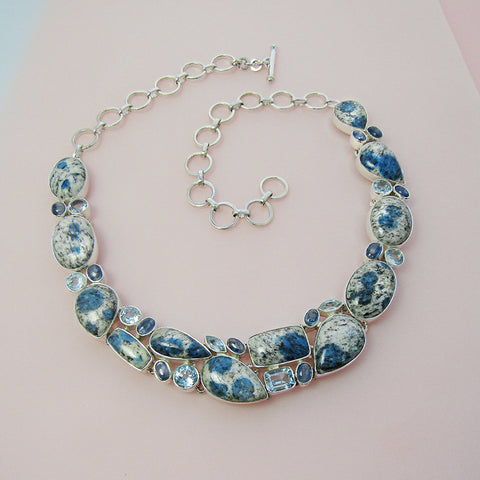 The Grand, Blueberry Stone Necklace